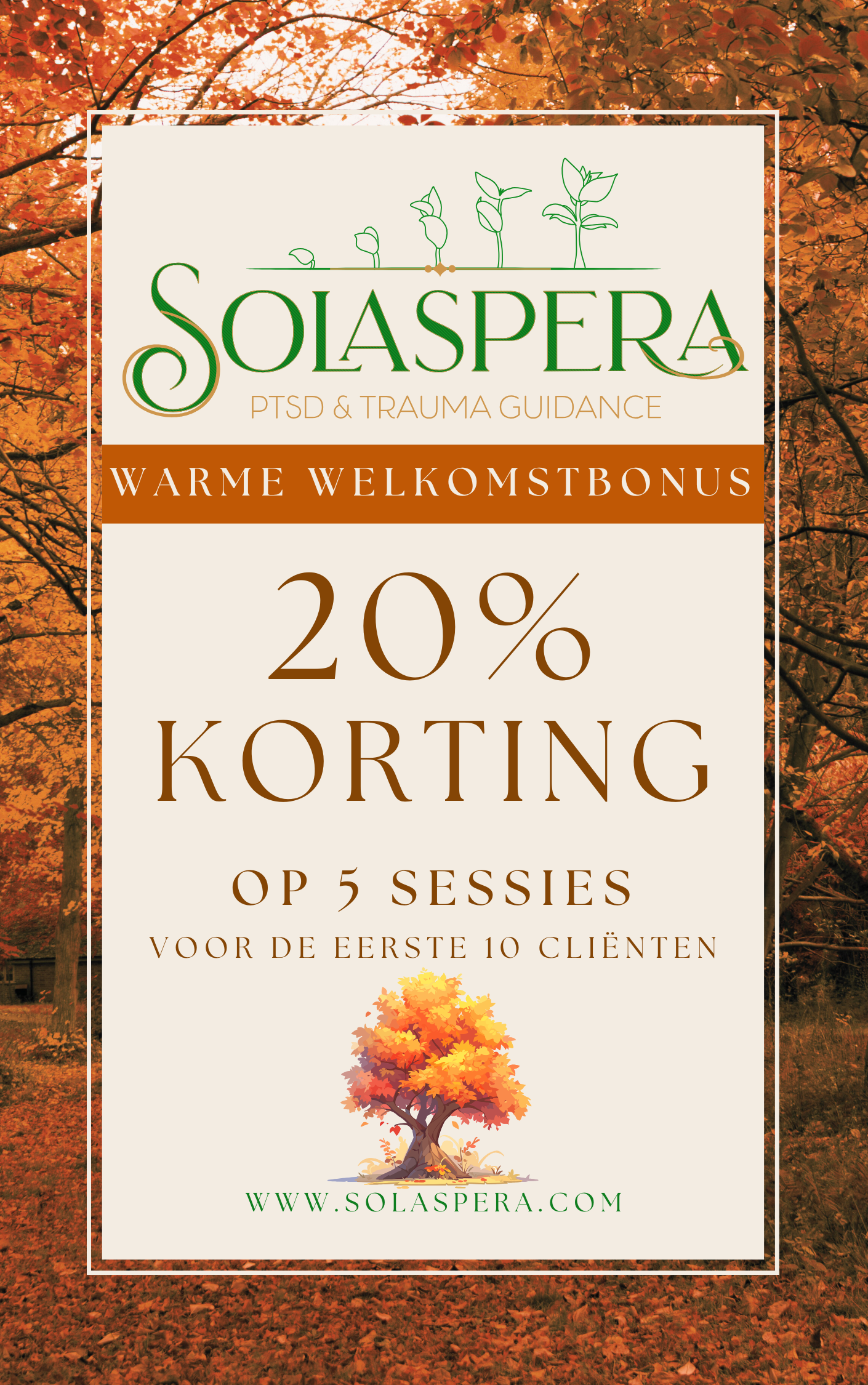 Welkomstaanbod 20% op 5 sessies